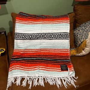 Mexican multi color blanket throw